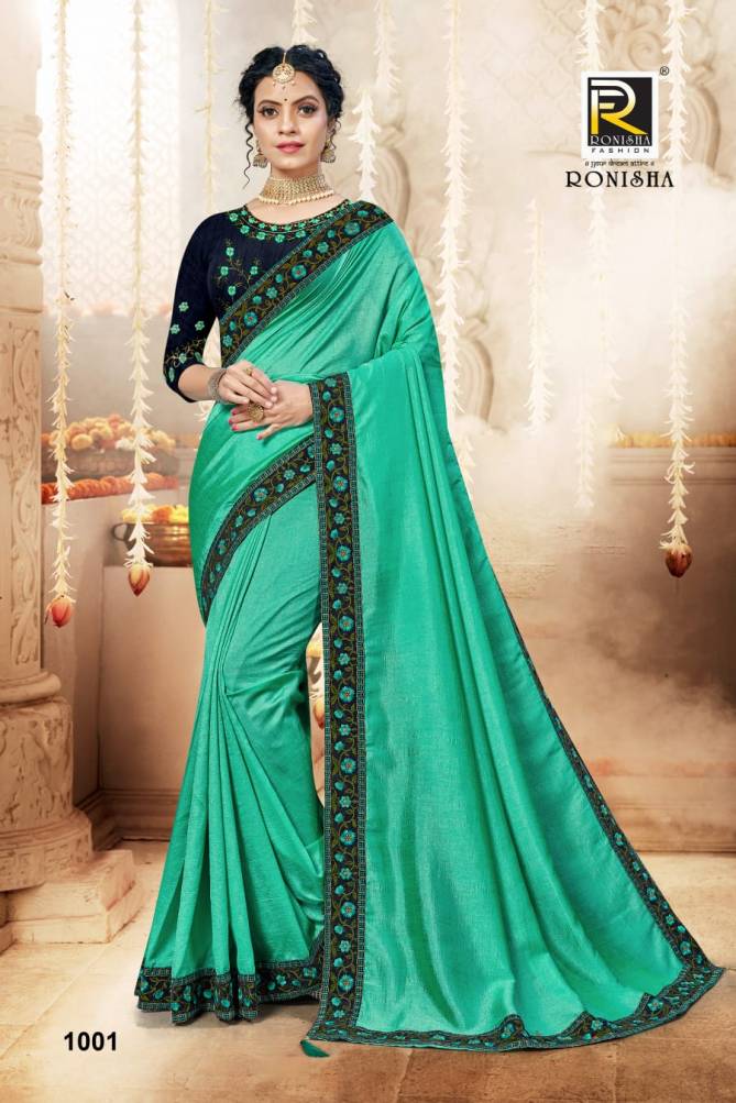 Ronisha Satya Fancy Designer Festive Wear Vichitra Silk Latest Saree Collection