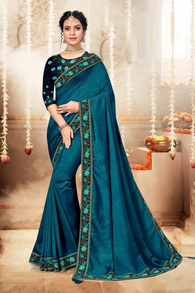 Ronisha Satya Fancy Designer Festive Wear Vichitra Silk Latest Saree Collection