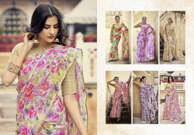 Ynf Virasart Latest Festive Wear Fancy Organza Printed Saree Collection