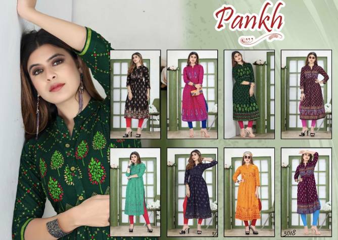 Beauty Queen Pankh Fancy Ethnic Wear Rayon Printed Designer Kurti Collection
