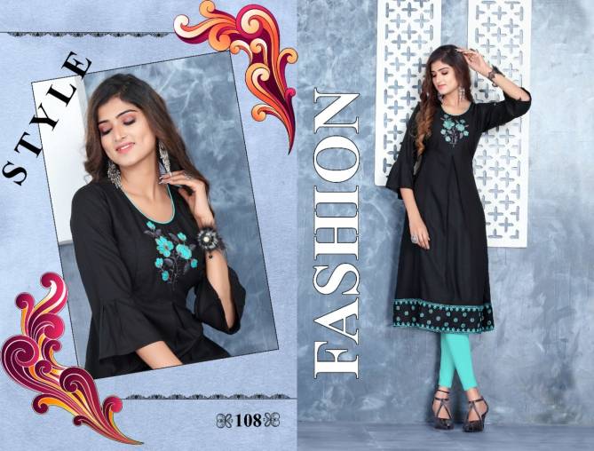 Beauty Queen Ever Green Fancy Ethnic Wear Rayon Designer Kurti Collection