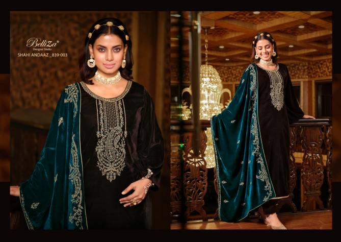 Belliza Shahi Andaaz Velvet Dress Material Collection
