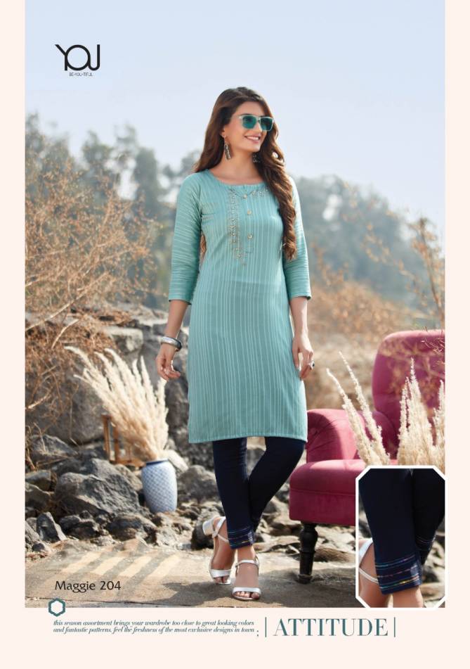 Wanna Maggie 2 Exclusive Fancy Party Wear Rayon Kurti With Bottom Collection