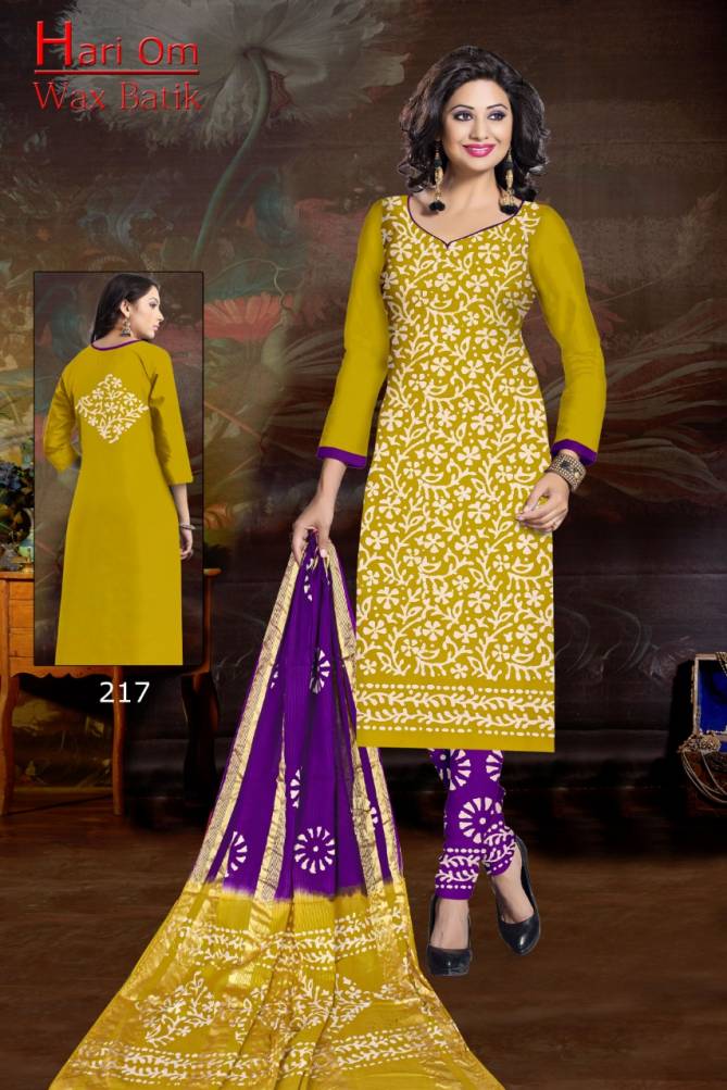 Hari Om Wax Latest fancy Regular Wear Pure Cotton Batik Print Dress Materials Collection
