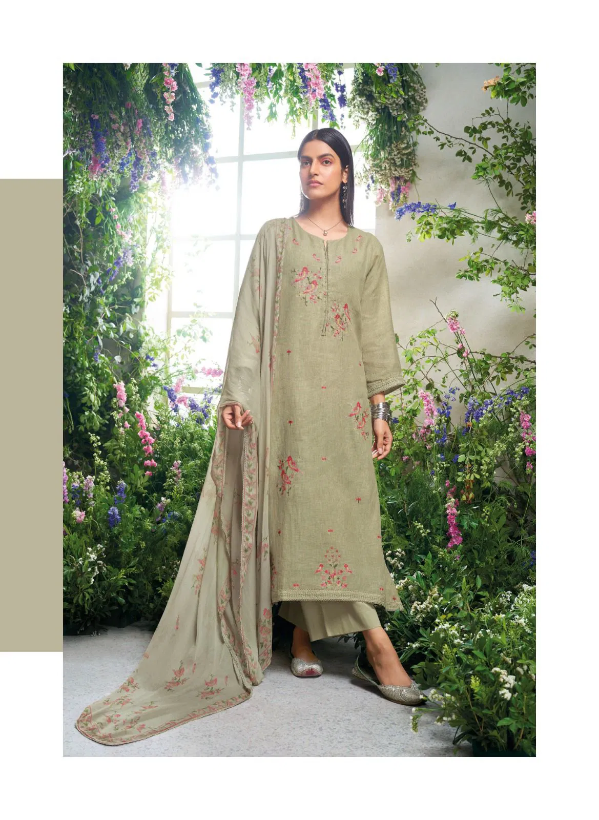 Sharvi By Ganga Cotton Linen Wholesale Dress Material Suppliers In Mumbai