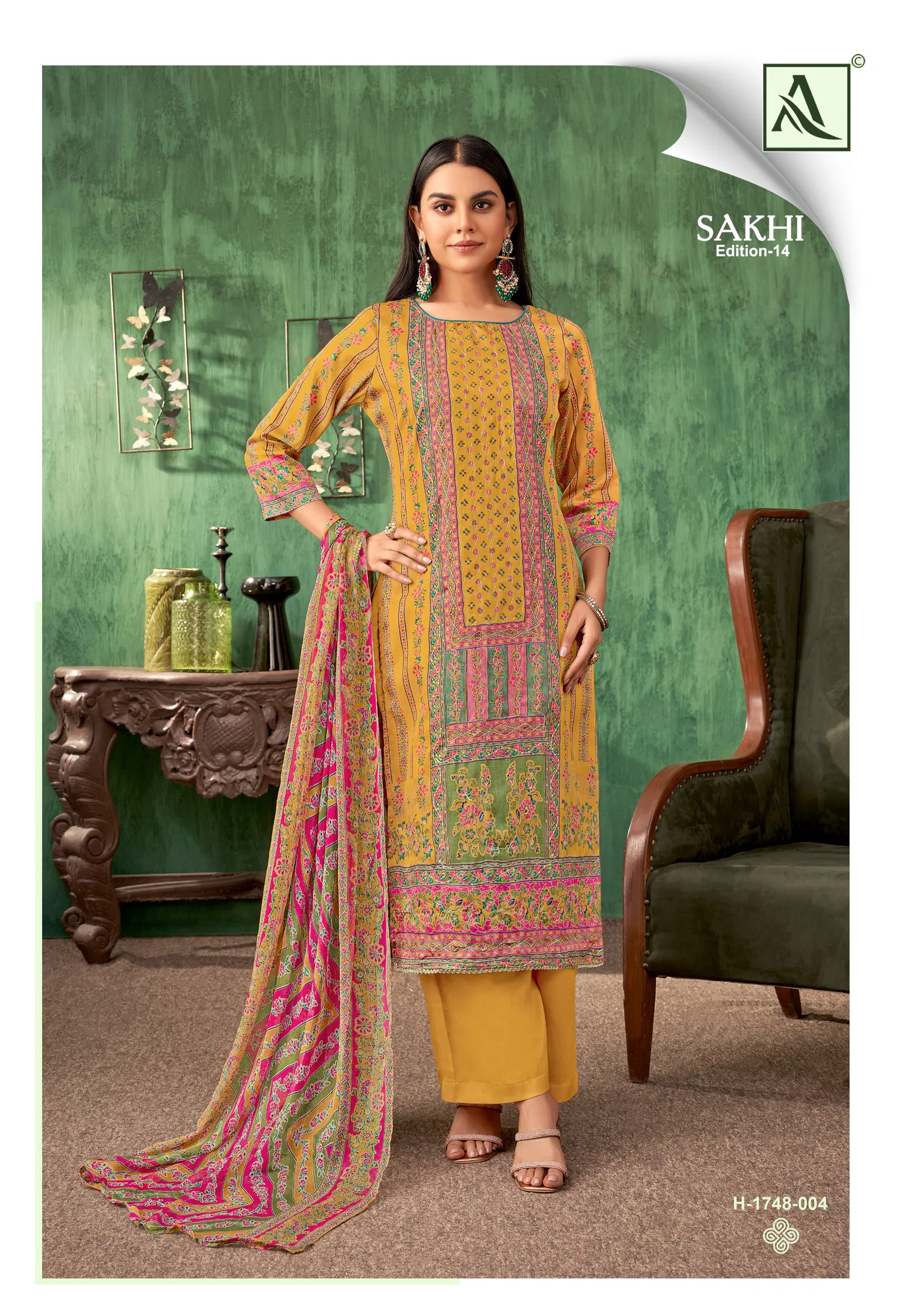 Sakhi 14 By Alok Pure Jam Designer Printed Dress Material Wholesale In India