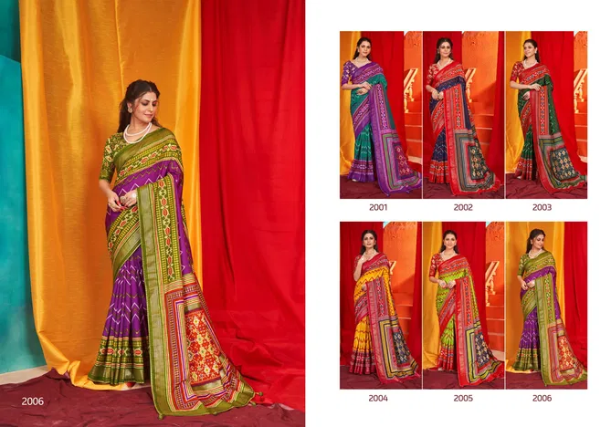 Abhushan Vol 2 By Shubh Shree Velvet Tusser Silk Sarees Exporters In India