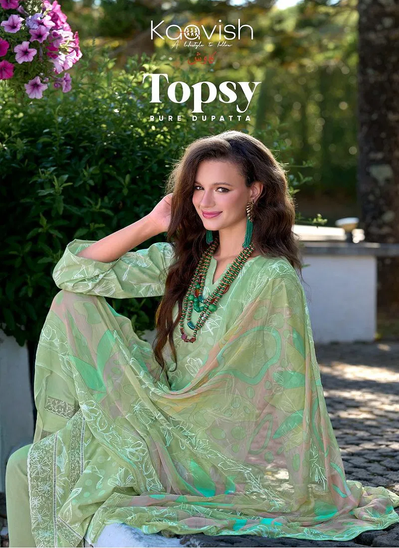 Topsy By Kaavish Lawn Cotton Digital Printed Salwar Suits Suppliers In India