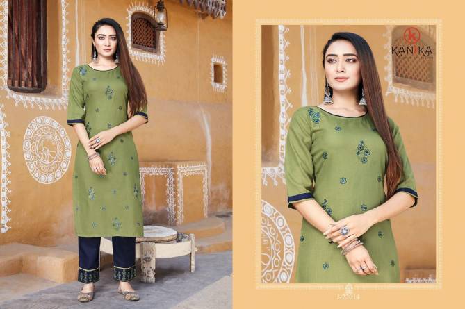 Kanika Julite 3 Latest Fancy Designer Ethnic Wear Two ton Rubbly silk with Embroidery Work Kurti With Bottom Collection
