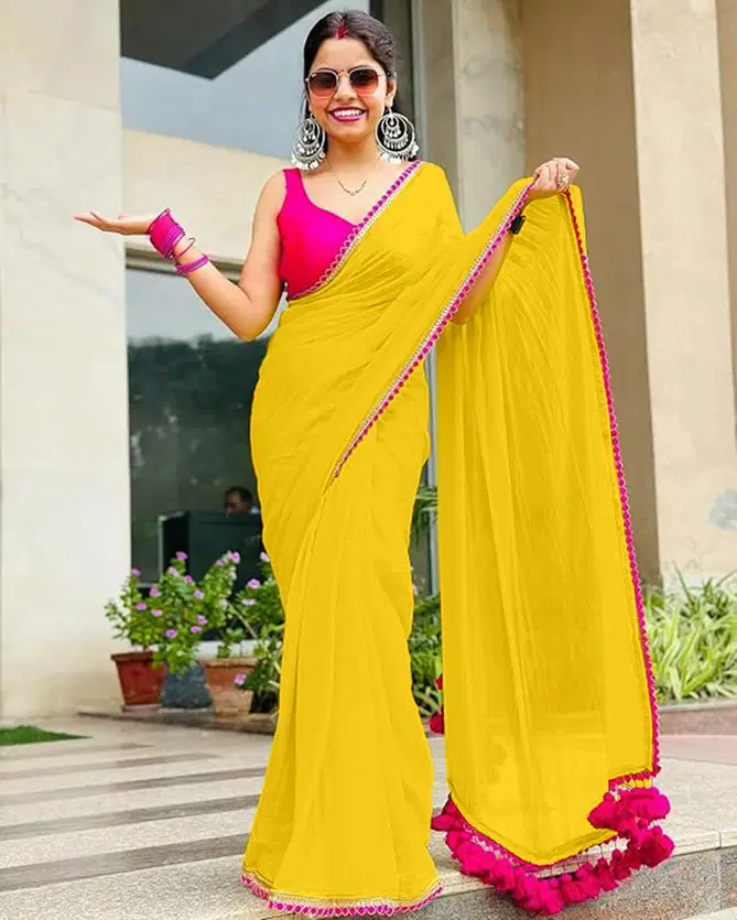 Shamal Georgette Designer Party Wear Sarees Wholesalers In Delhi