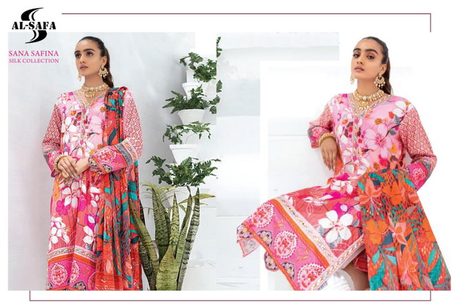 Al Safa Sana Safinaz 5 Latest Fancy Designer Japan Stain Silk Digital Print With Embroidery Pakistani Salwar Suits Collection
