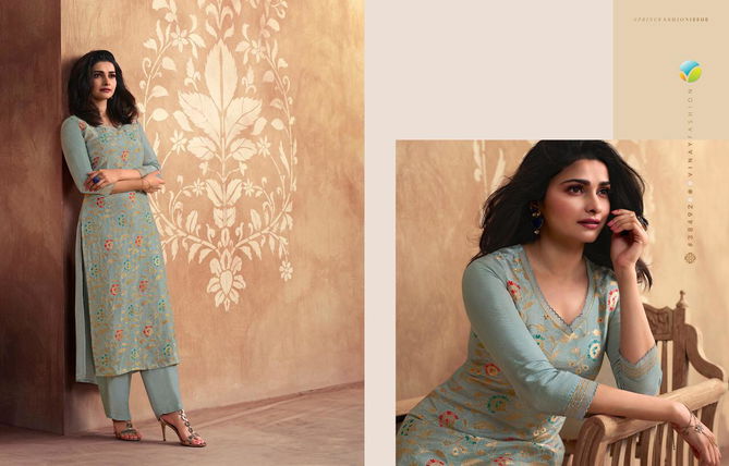 VINAY FASHION LIGHTNING VOL-4 Latest Fancy Festive Wear Pure Viscose Dola Jacquard With Minakari Work Heavy Kurti With Palazzo Collection