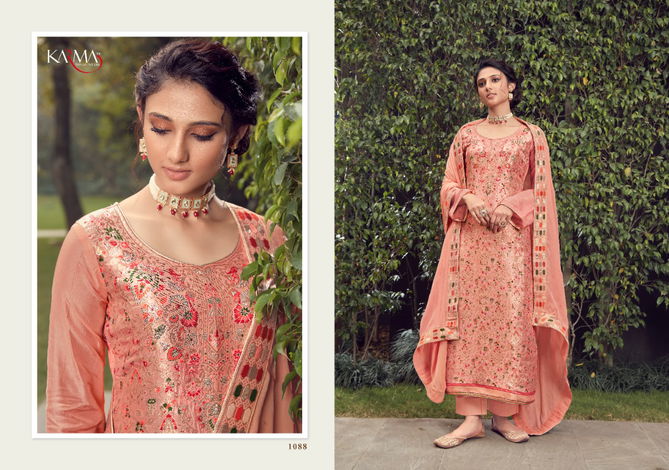 Karma Jashn 1088 Series Latest Fancy Festive Wear Pure Silk Jacquard Designer Salwar Suits Collection