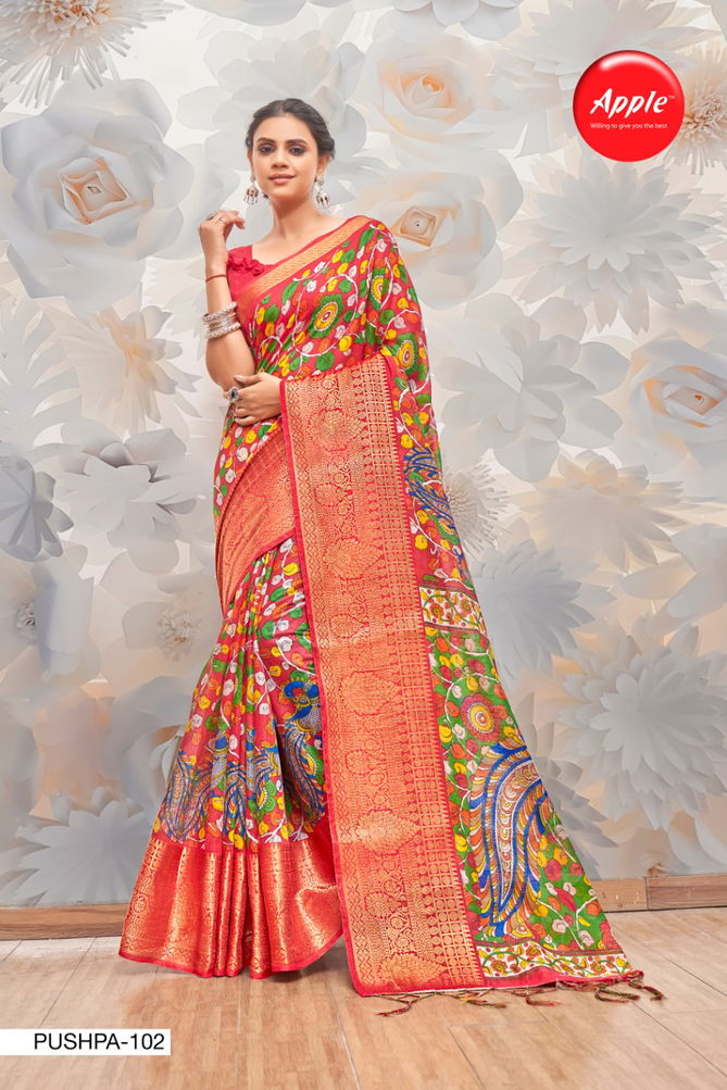 Apple Pushpa 1 New Exclusive Wear Cotton Silk Latest Saree Collection