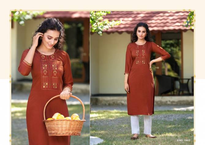 Kalaroop Kites 4 New Exclusive Party Wear Silk Embroidery Kurti Collection
