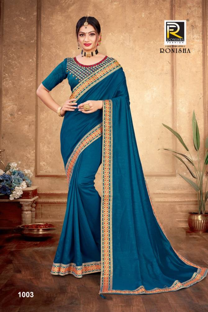 Ronisha Mastani Fancy Designer Festive Wear Vichitra Silk Saree Collection