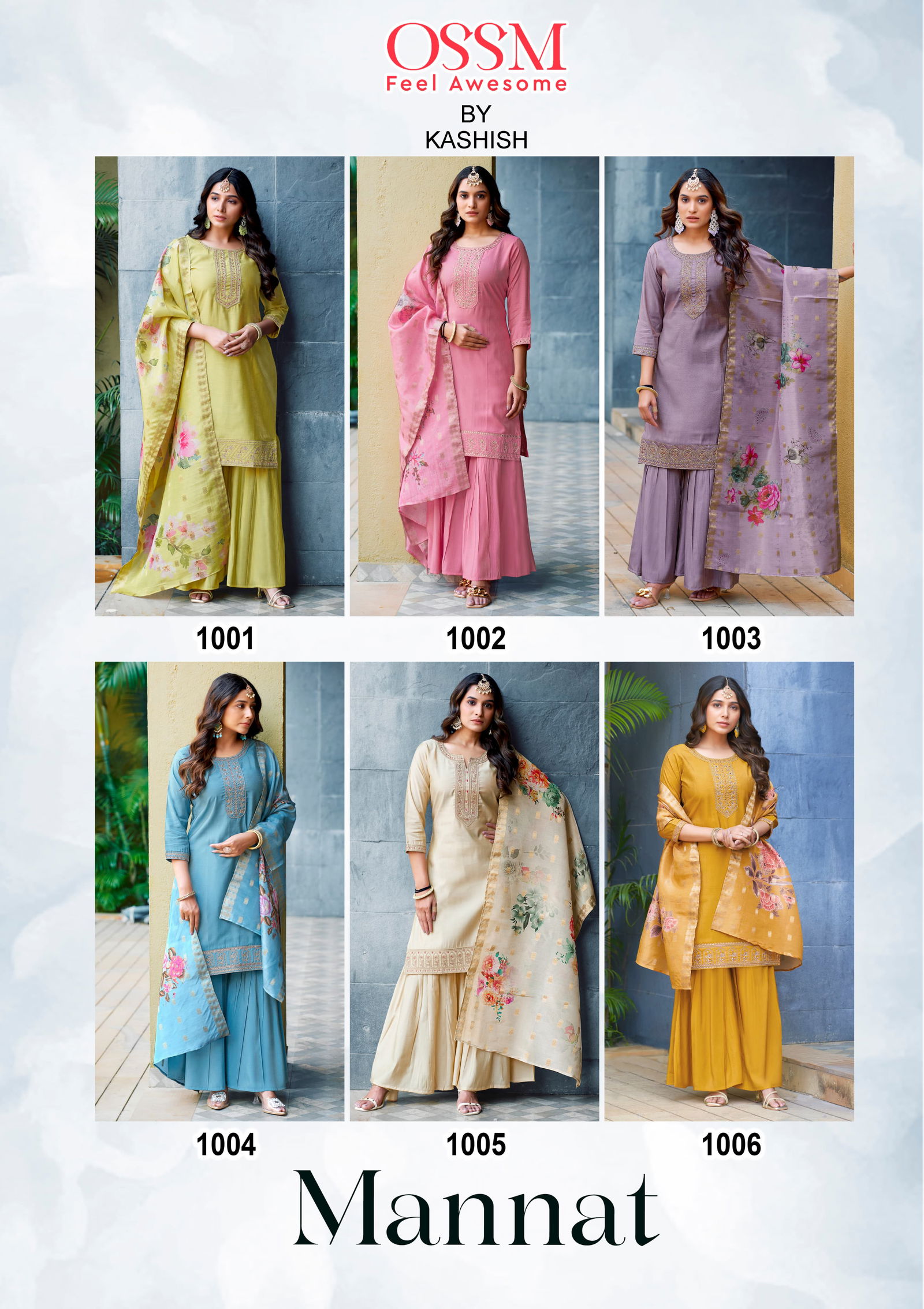 Mannat By Ossm Viscose Embroidery Kurti With Bottom Dupatta Wholesale Price