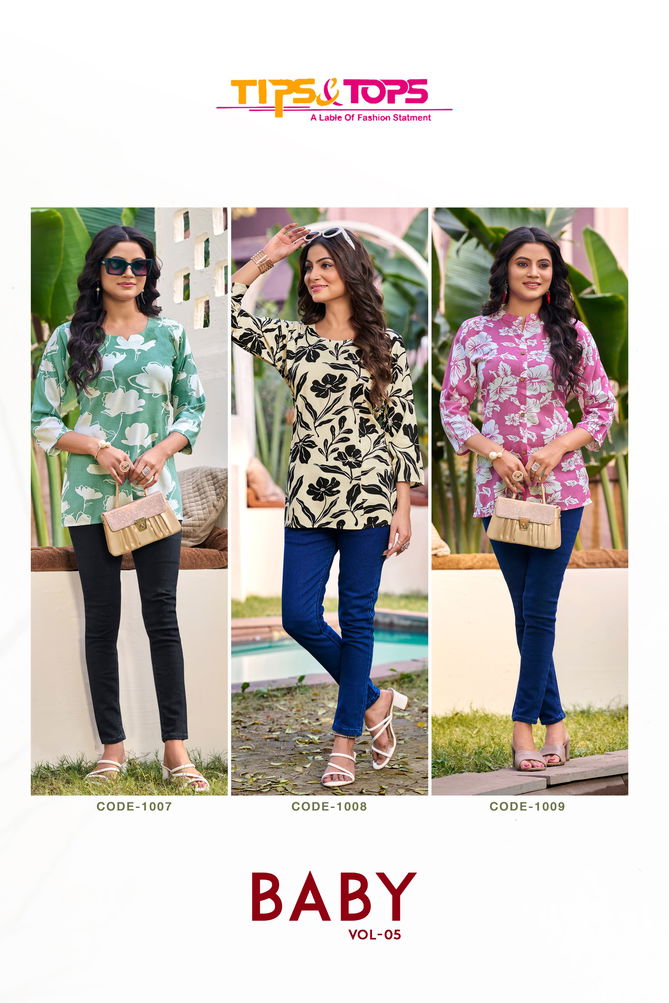 Baby Vol 5 By Tips And Tops Rayon Printed Western Ladies Tops Online Wholesale