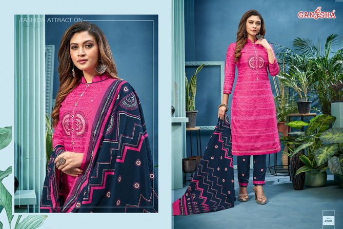 Ganesha Patiyala 24 Latest Designer Casual Regular Wear Printed Cotton Dress Material Collection
