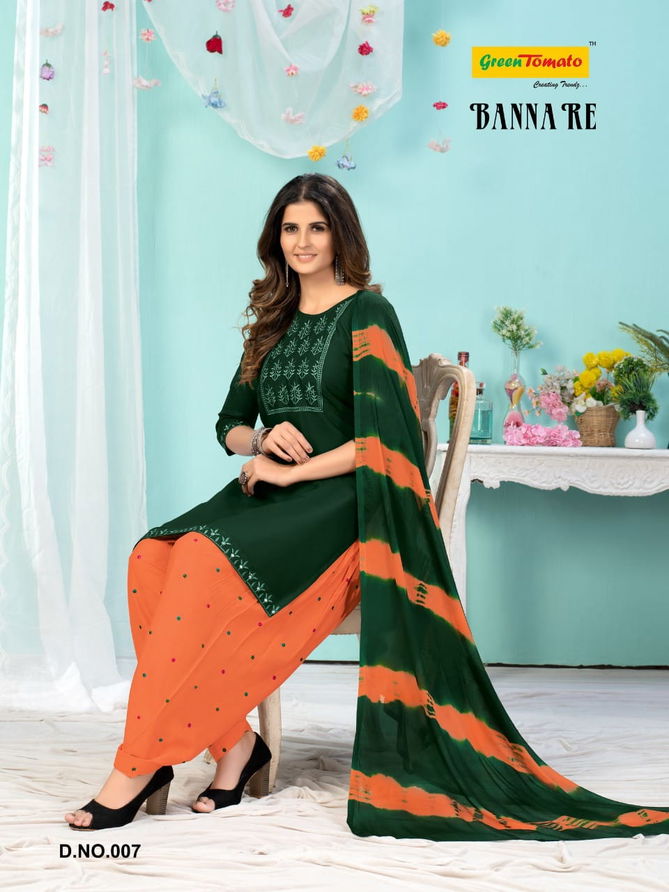 Green Tomato Banna Re Casual Daily Wear Rayon Printed Ready Made Collection