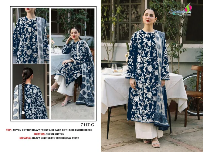 7117 A To D By Saniya Rayon Pakistani Salwar Kameez Wholesale Shop In Surat