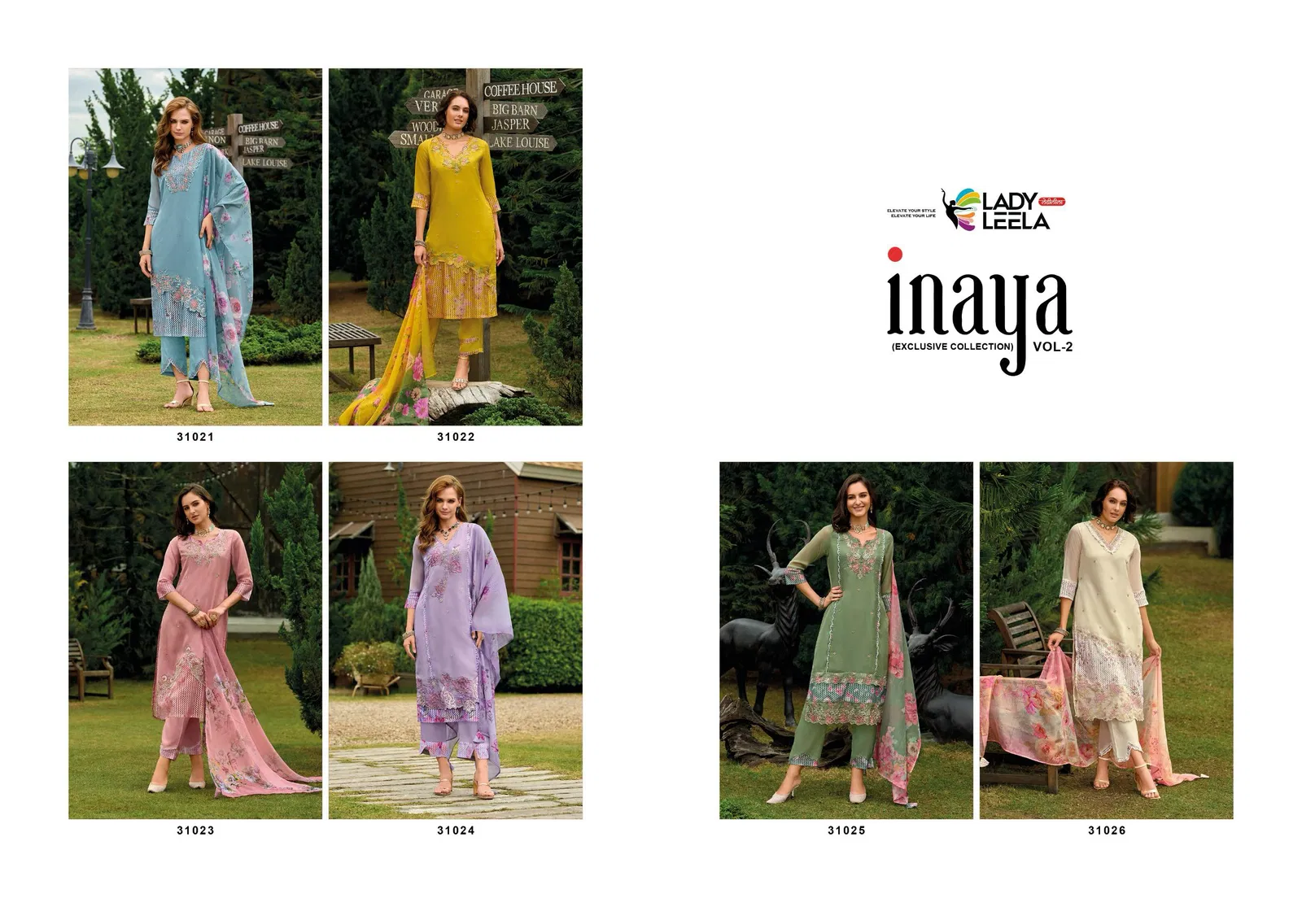 Inaya Vol 2 By Lady Leela Organza Kurti With Pant Dupatta Orders In India