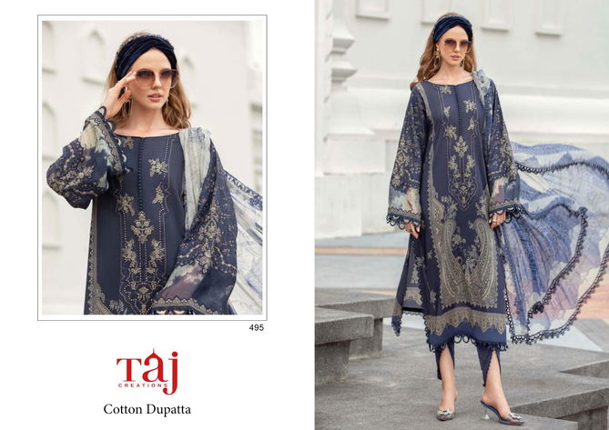 495 And 496 By Taj Cotton Hits Pakistani Salwar Suits Wholesalers In Delhi
