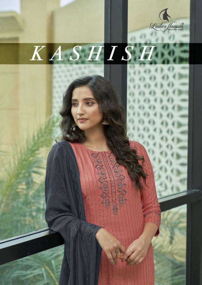 Ladies Flavour Kashish Fancy Festive Wear Heavy Rayon Weaving pattern Ready Made Collection

