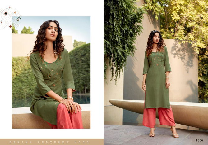 SWEETY FASHION LEE-LOYA Fancy Designer Party Wear Rayon Kurti With Palazzo Collection