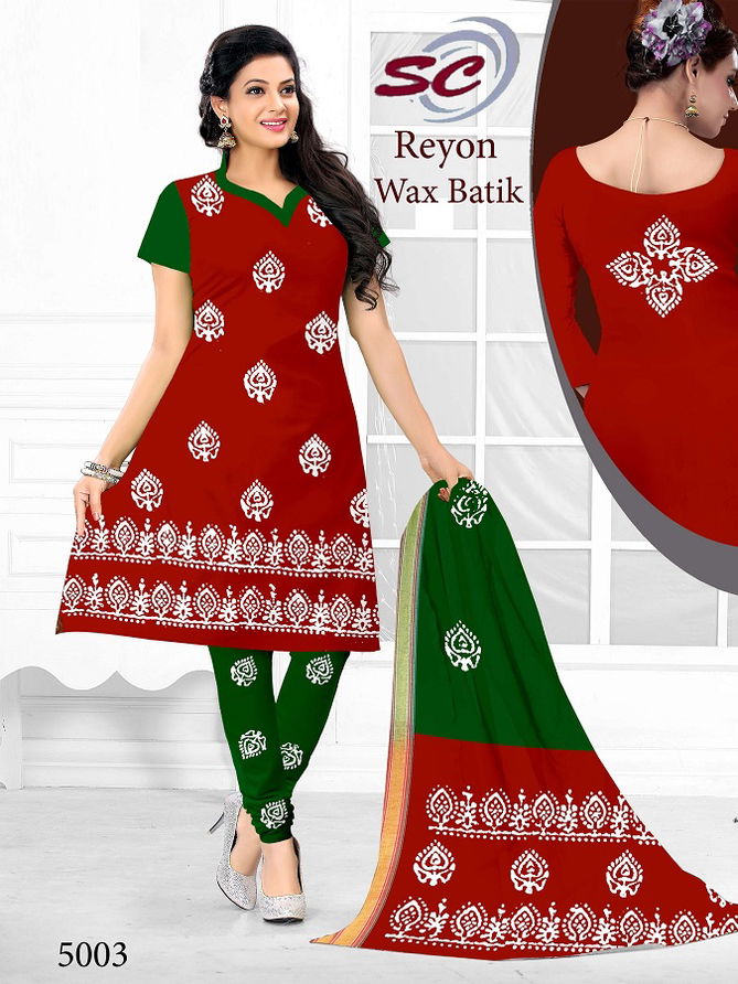 Sc Reyon Wax Batik Designer Casual Daily Wear Cotton Printed Dress Material Collection