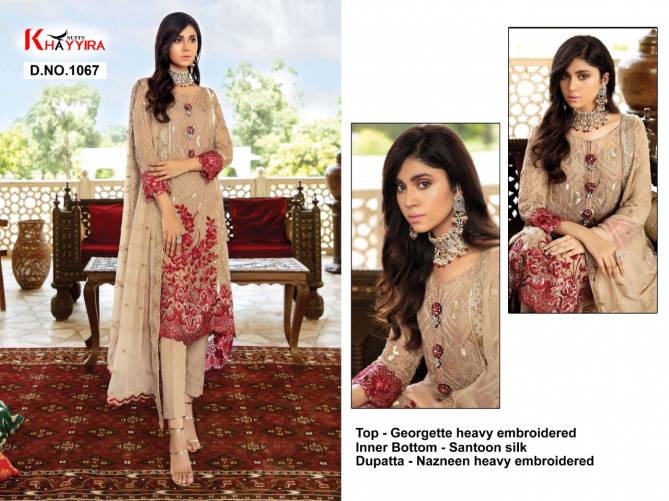 Khayyira Eleonora Latest Wedding Wear Georgette Nazim Heavy Embroidery Work Pakistani Salwar Suits Collection
