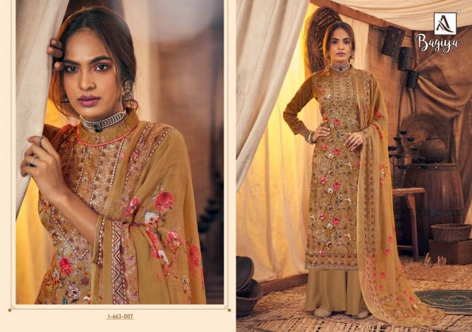 Alok Bagiya Latest Designer  Pure Viscose Velvet Printed Dresss Material Collection 
