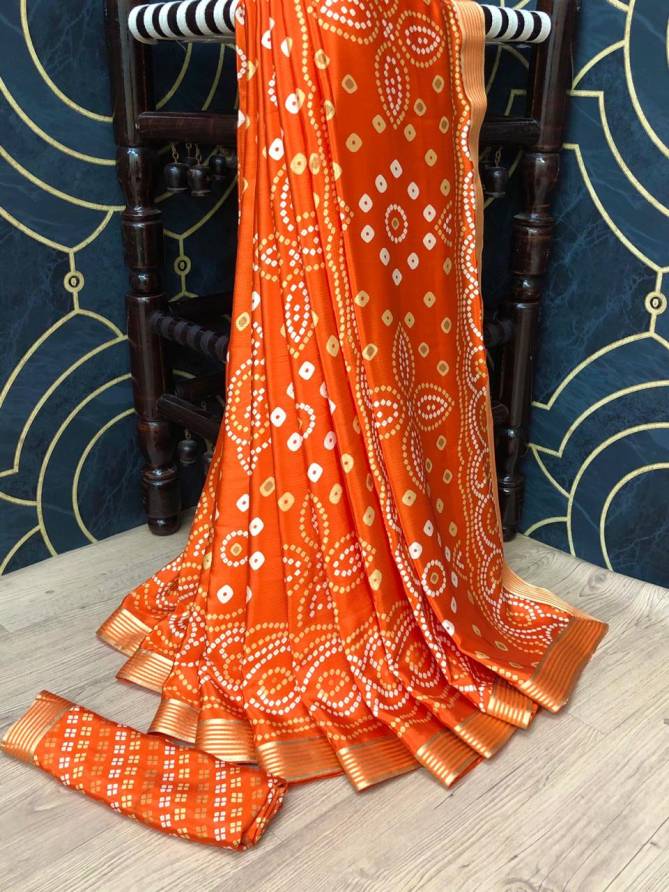Exclusive Designer Bandhani Print Festive Wear Casual Wear Saree Collection 