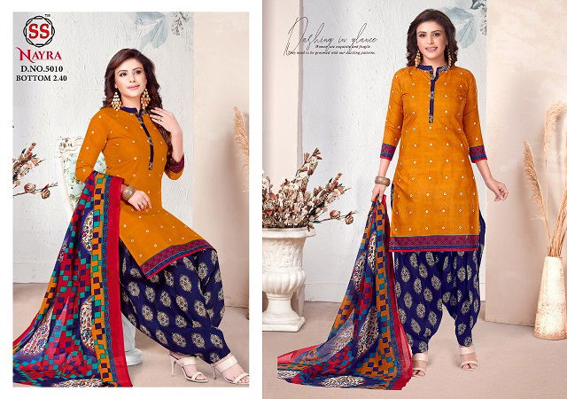 Nayra 5 Latest Fancy Designer Heavy Casual Regular Wear cotton Printed Panjabi Dress Materials Collection
