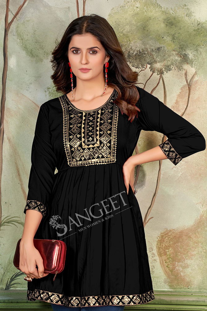 Aashini By Sangeet Rayon Embroidery Ladies Top Exporters In India