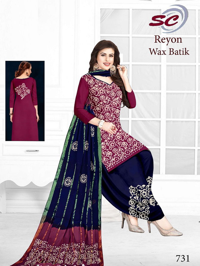 Sc Reyon Wax Batik Designer Casual Daily Wear Cotton Printed Dress Material Collection