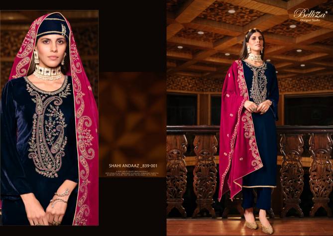 Belliza Shahi Andaaz Velvet Dress Material Collection
