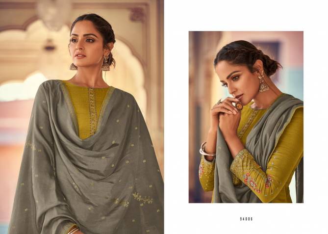 Deepsy Monalisa 4 Designer Nahya Silk Self With Embroidery Work Top And Dupatta Dress Material Collection