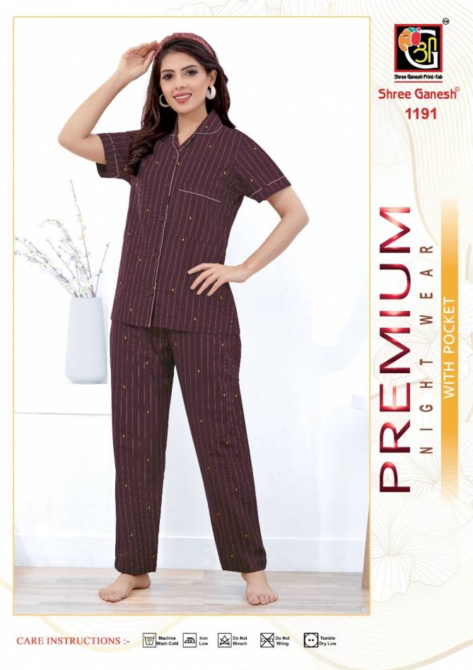 Shree Ganesh Prisha 3 Daily Night Wear Pure Cotton Wholesale Night Suits Collection