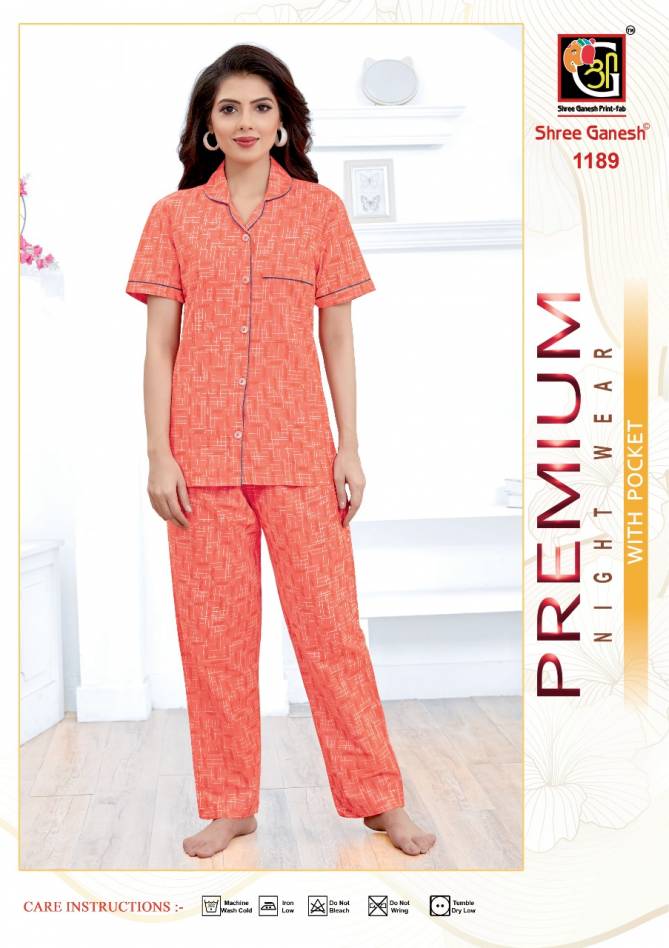 Shree Ganesh Prisha 3 Daily Night Wear Pure Cotton Wholesale Night Suits Collection
