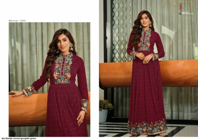 Eba Mannat Wedding Wear Wholesale  Anrkali Gown With Dupatta Collection