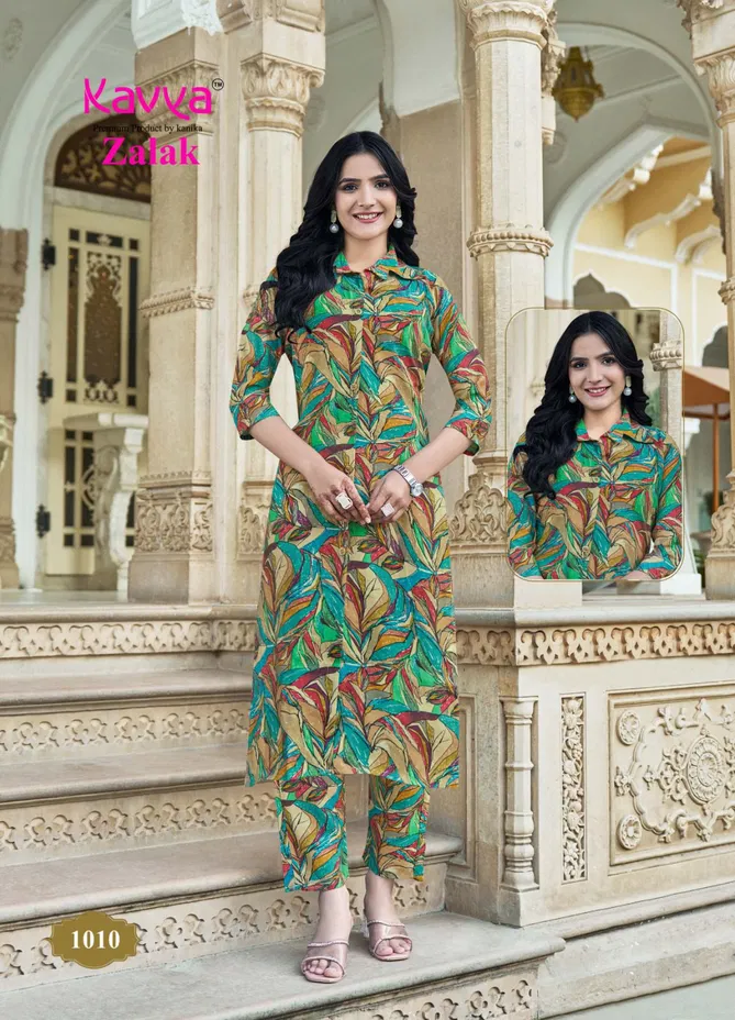 Zalak Vol 1 By Kavya Chanderi Printed Kurti With Bottom Wholesale In India