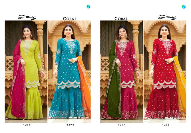 Your Choice Coral Heavy Wedding Wear Designer Salwar Suits Collection