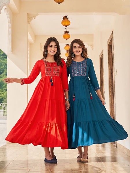 Blue Hills Jasmine 2 Latest Designer Fancy Party Wear Long Anarkali Kurti Collection