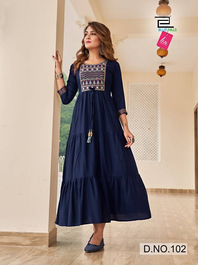 Blue Hills Jasmine 2 Latest Designer Fancy Party Wear Long Anarkali Kurti Collection