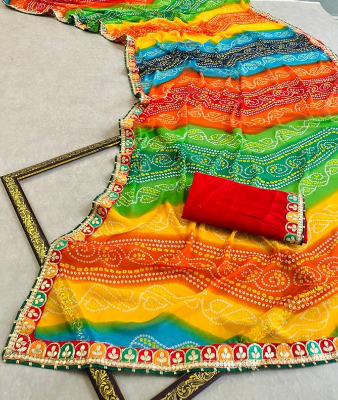 Mahek 84 Fancy Ethnic Wear Designer Printed Georgette Leheriya Bandhani Saree