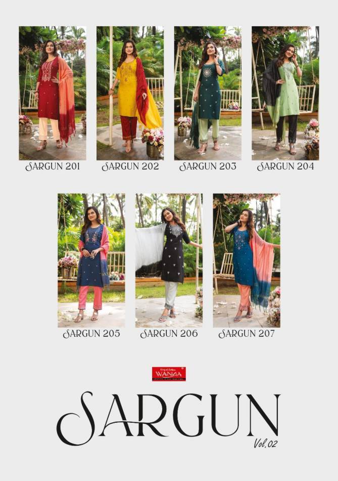 Wanna Sargun 2 Fancy Latest Designer Exclusive Wear Kurti Pant And Dupatta Collection