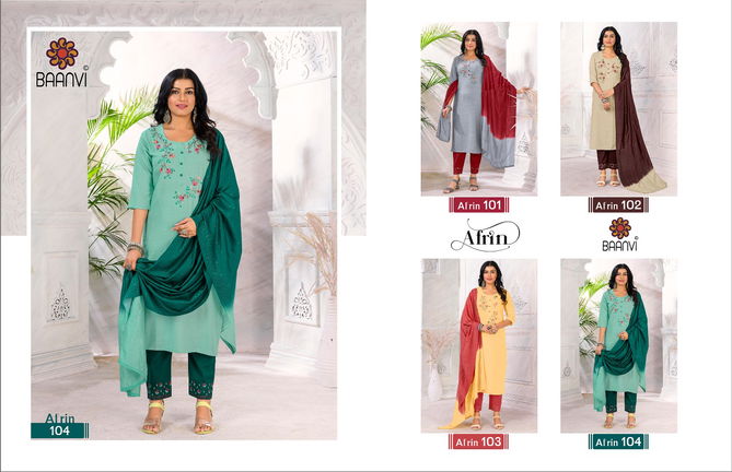 Baanvi Afrin Fancy Wear Ready Made Suit Collection