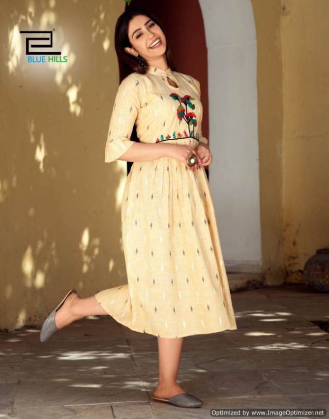 Blue Hills Sugar 1 Ethnic Wear Rayon Designer Long Printed Kurti Collection