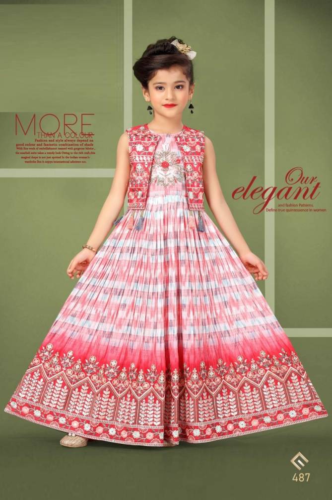 Elegant 487 Fancy Festive Wear Kids Wholesale Gown Collection